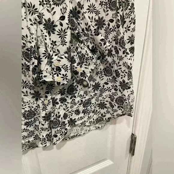 Gap Soft Boyfriend Fit Back White Floral Collared Button Down Pockets Size S - Picture 9 of 12